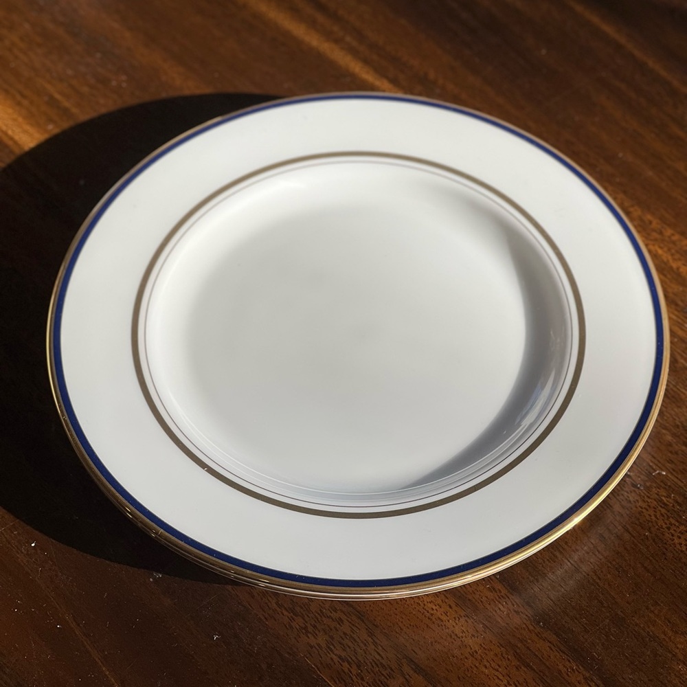 2 KATE SPADE Salad Plates 8.25” - Library Lane Navy by Lenox - Bone China